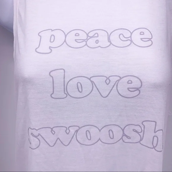 Nike Dri-Fit Peace Love Swoosh White Tank Top Size XS - Picture 4 of 11